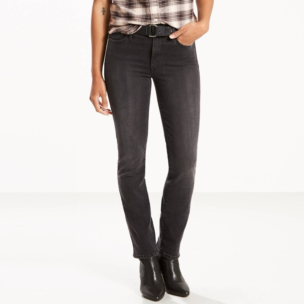 Levi's 712 Slim Straight Leg Skinny Black Jeans